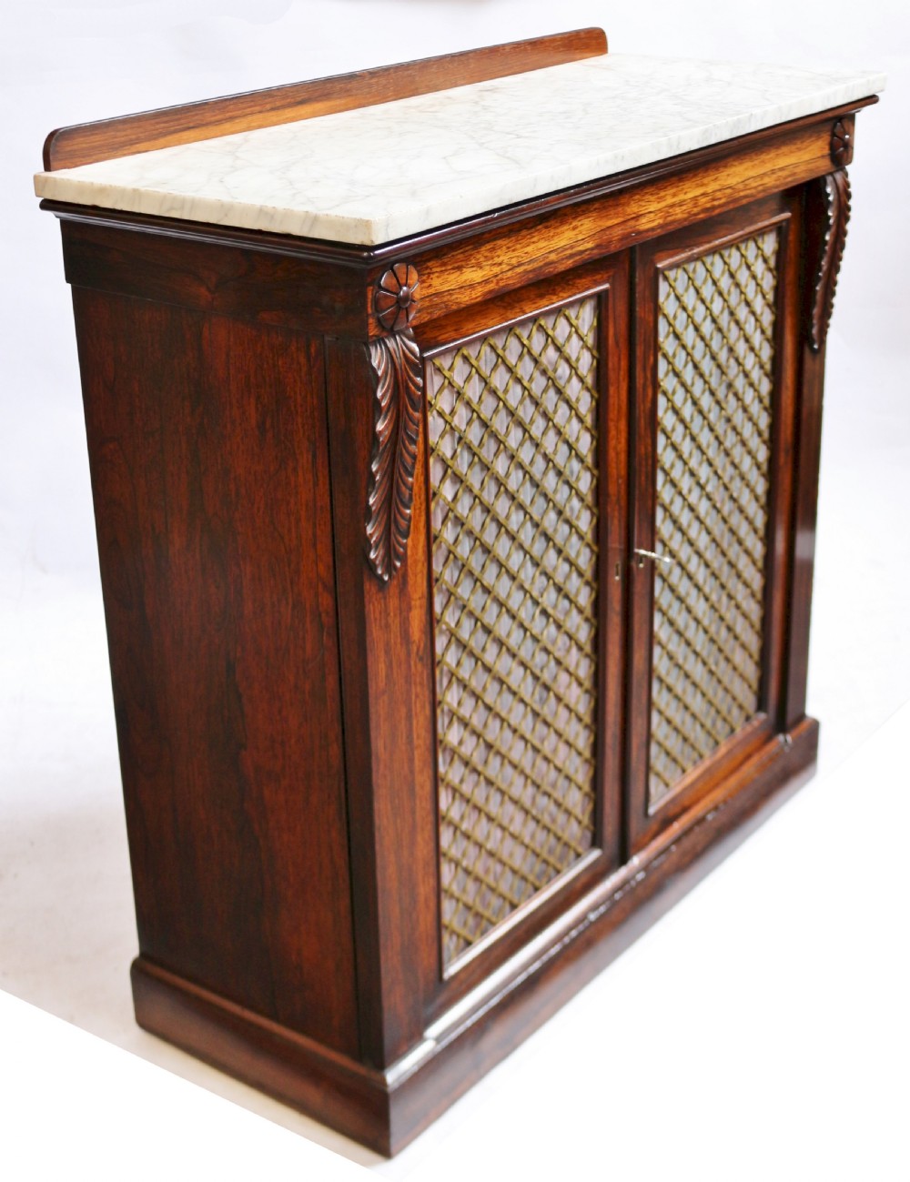 Regency Rosewood 2 Door Marble Top Side Cabinet View IV