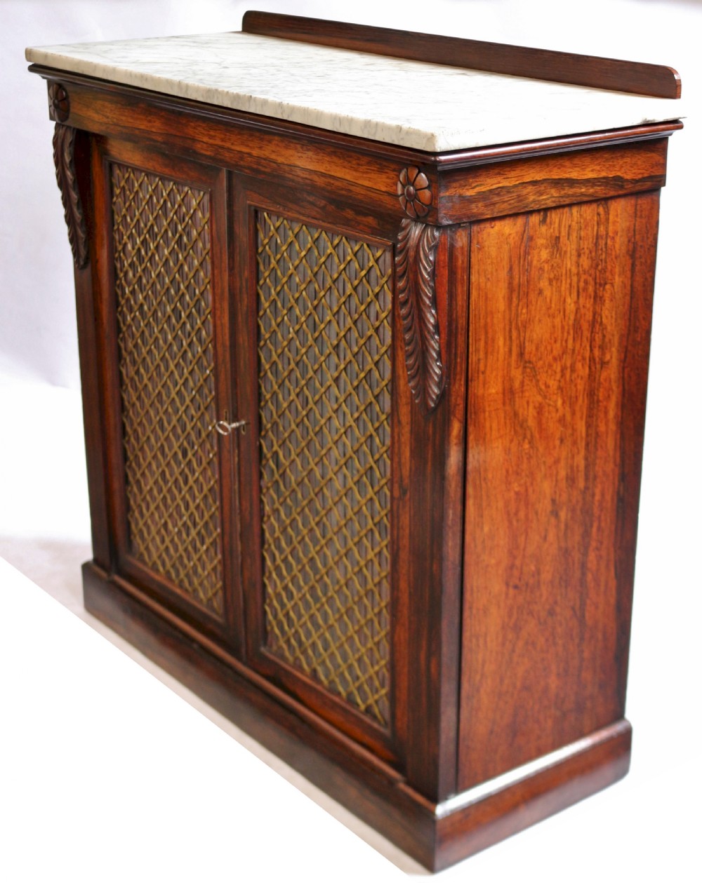 Regency Rosewood 2 Door Marble Top Side Cabinet View V