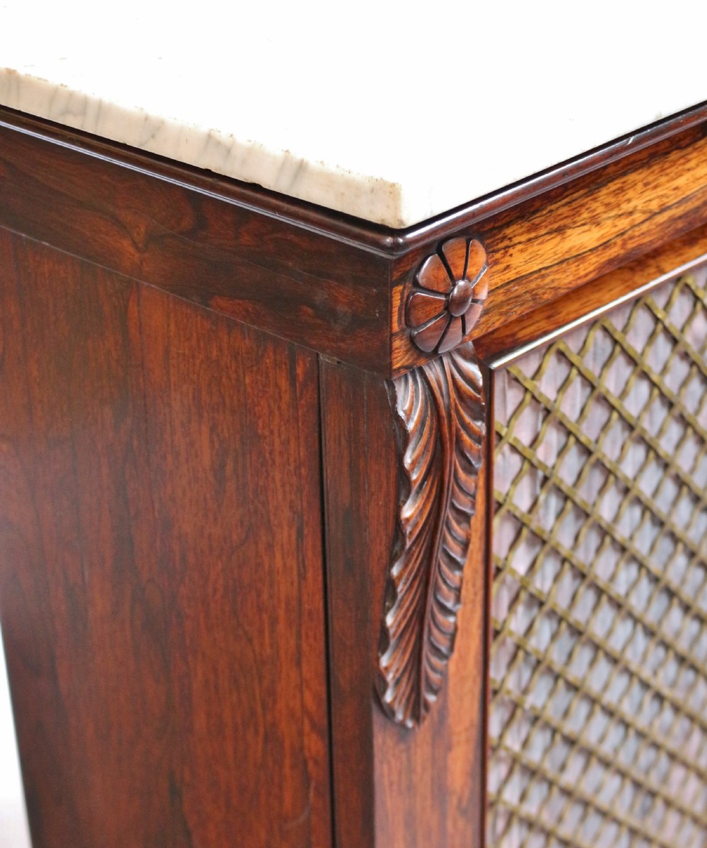 Regency Rosewood 2 Door Marble Top Side Cabinet View VII