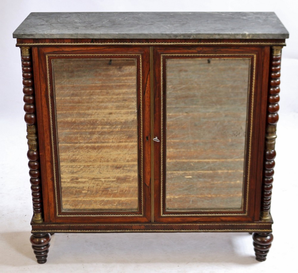 Regency Rosewood Marble Top 2 Door Side Cabinet