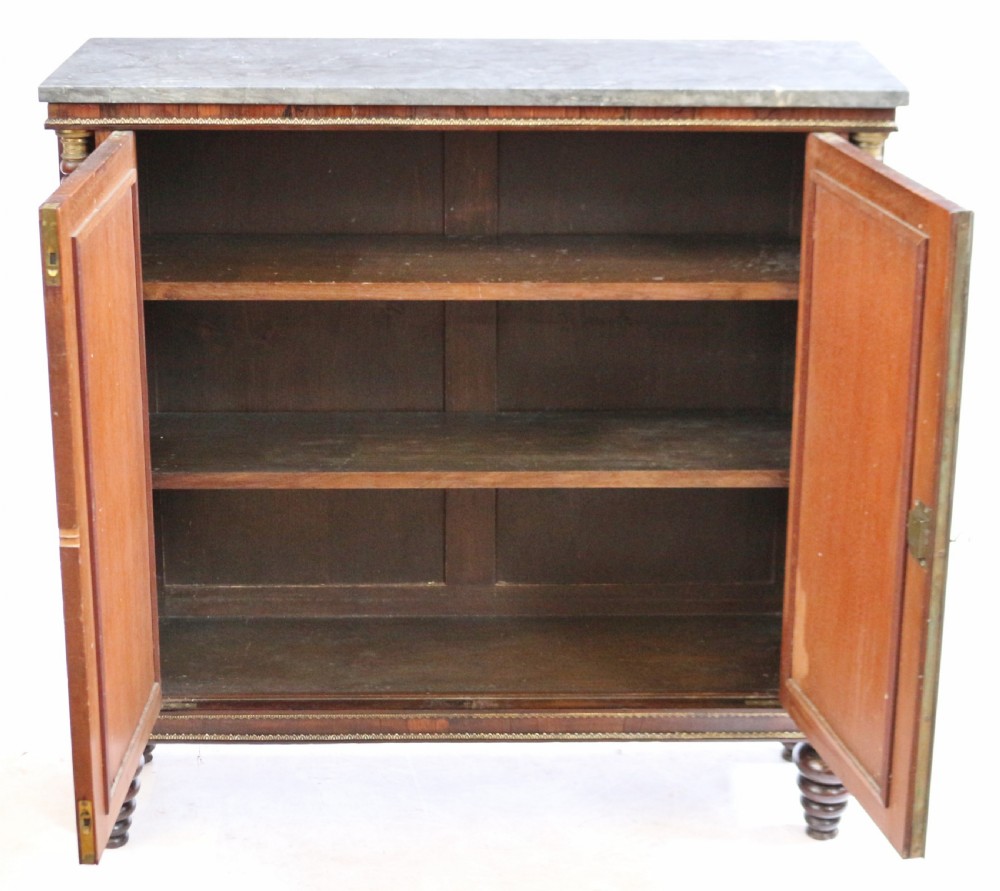 Regency Rosewood Marble Top 2 Door Side Cabinet View II