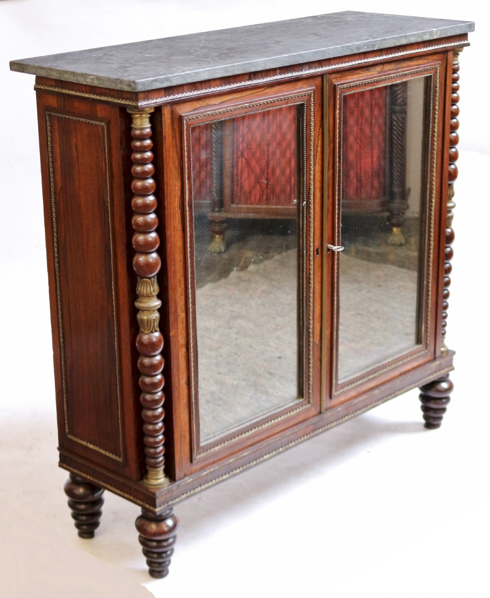 Regency Rosewood Marble Top 2 Door Side Cabinet View III