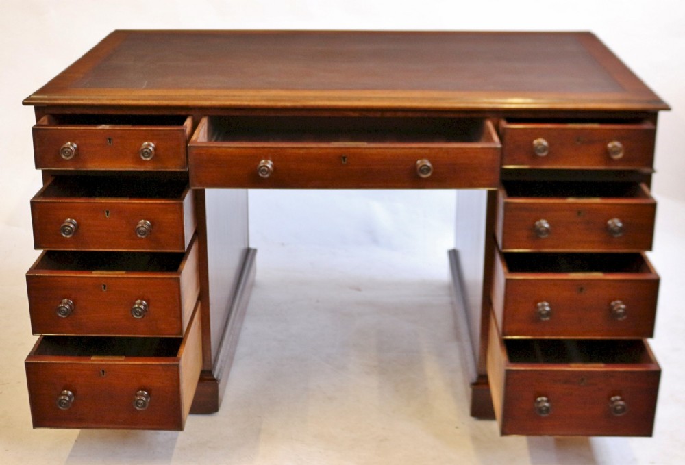 Early Victorian Mahogany 3 Part Partners Desk View II