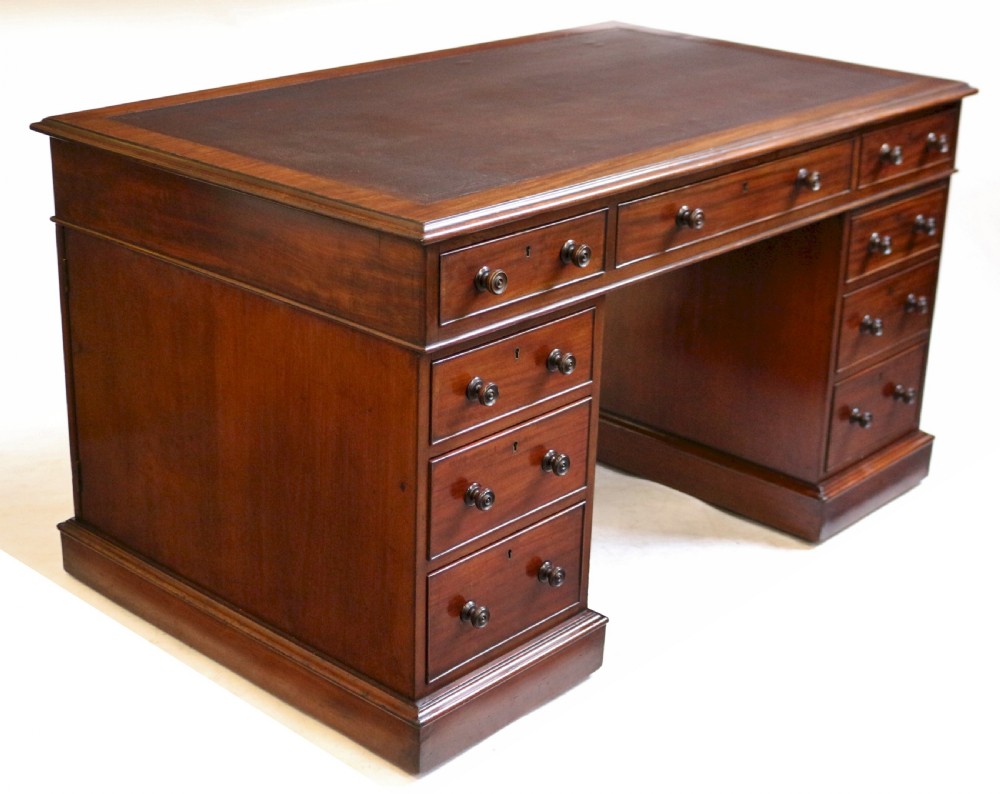Early Victorian Mahogany 3 Part Partners Desk View III