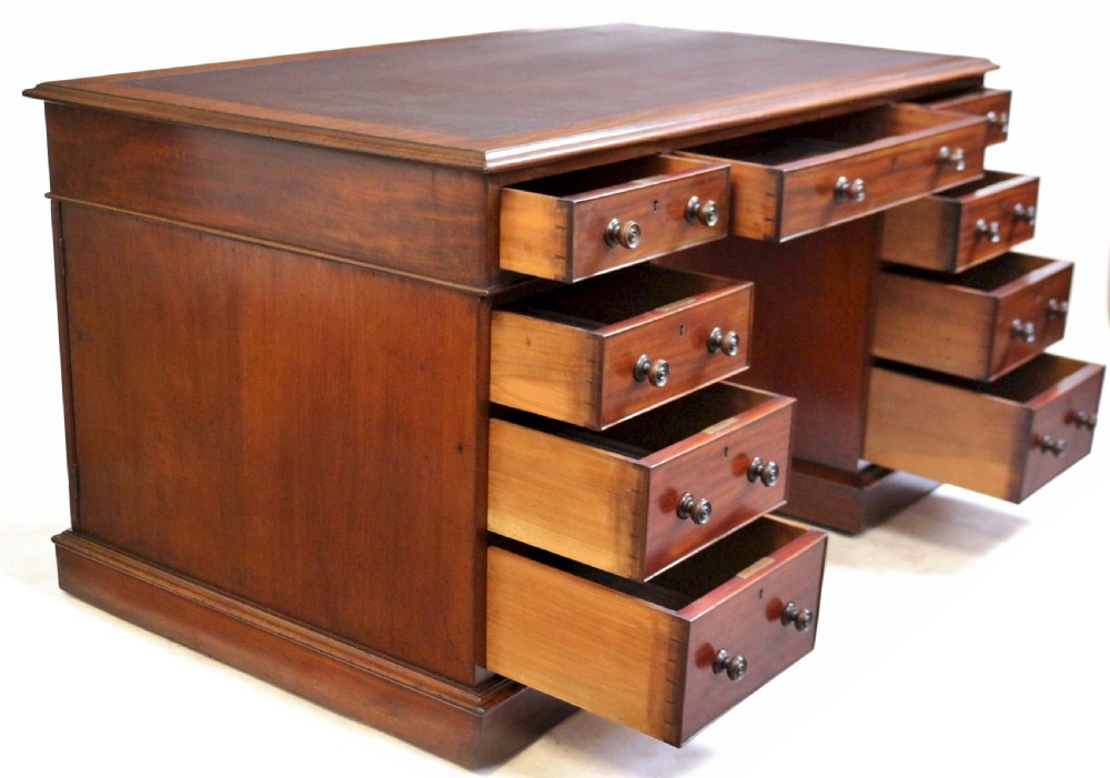 Early Victorian Mahogany 3 Part Partners Desk View IV