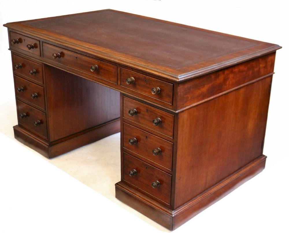 Early Victorian Mahogany 3 Part Partners Desk View V