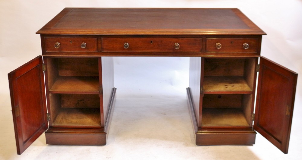 Early Victorian Mahogany 3 Part Partners Desk View VII