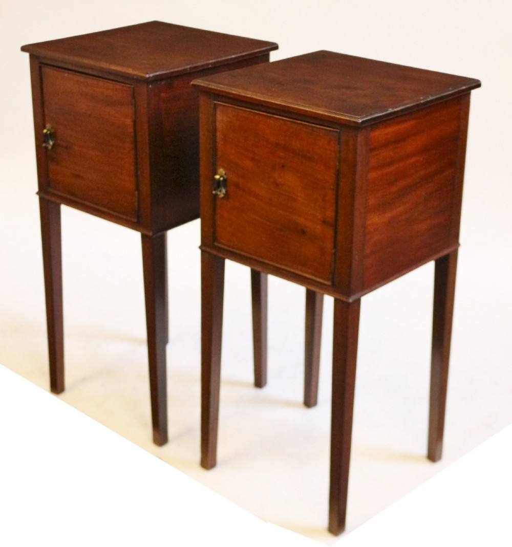 Edwardian 'Georgian Style' Pair of Mahogany Bedside Cupboards View VI