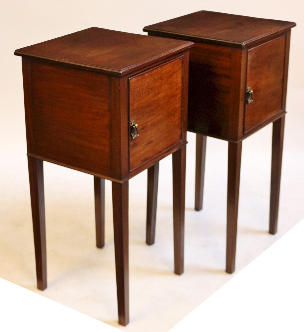 Edwardian 'Georgian Style' Pair of Mahogany Bedside Cupboards View VII