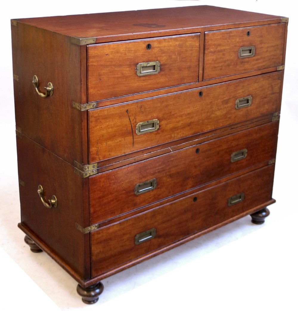 Victorian Mahogany 2 Part Military Chest View II