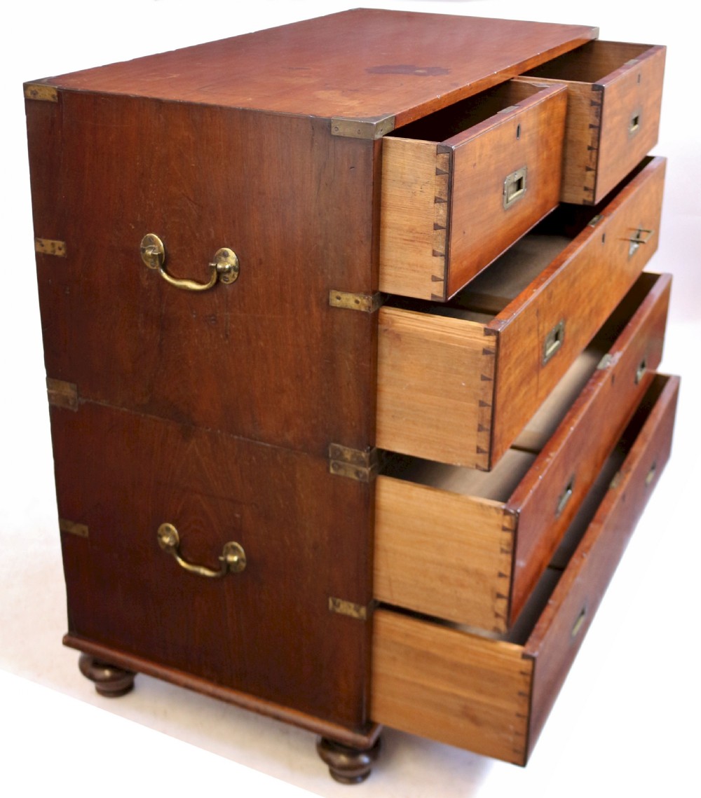 Victorian Mahogany 2 Part Military Chest View III