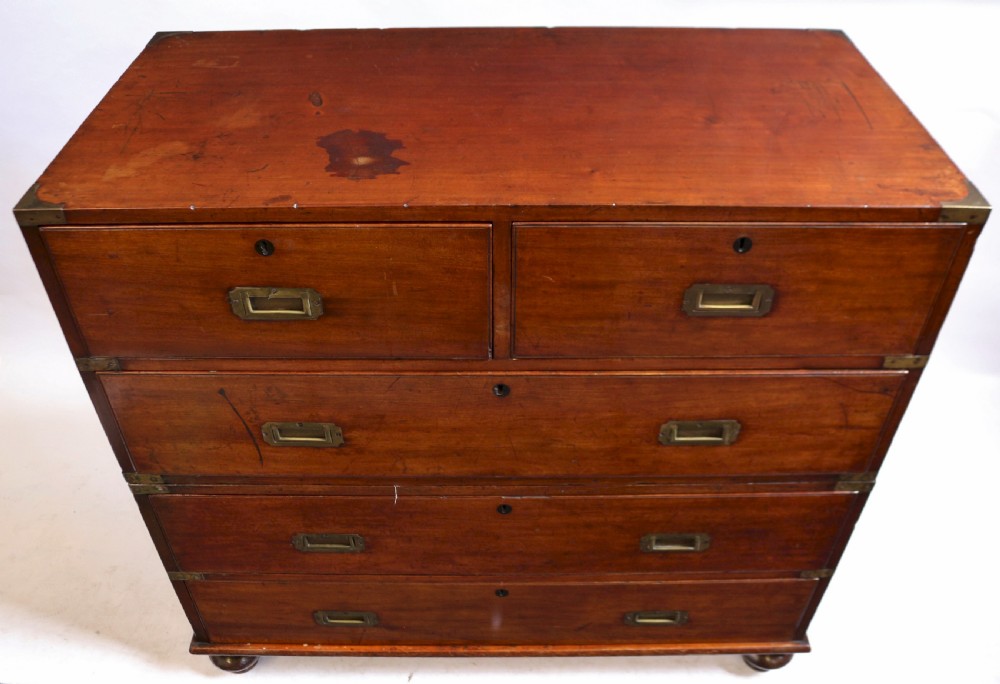 Victorian Mahogany 2 Part Military Chest View IV