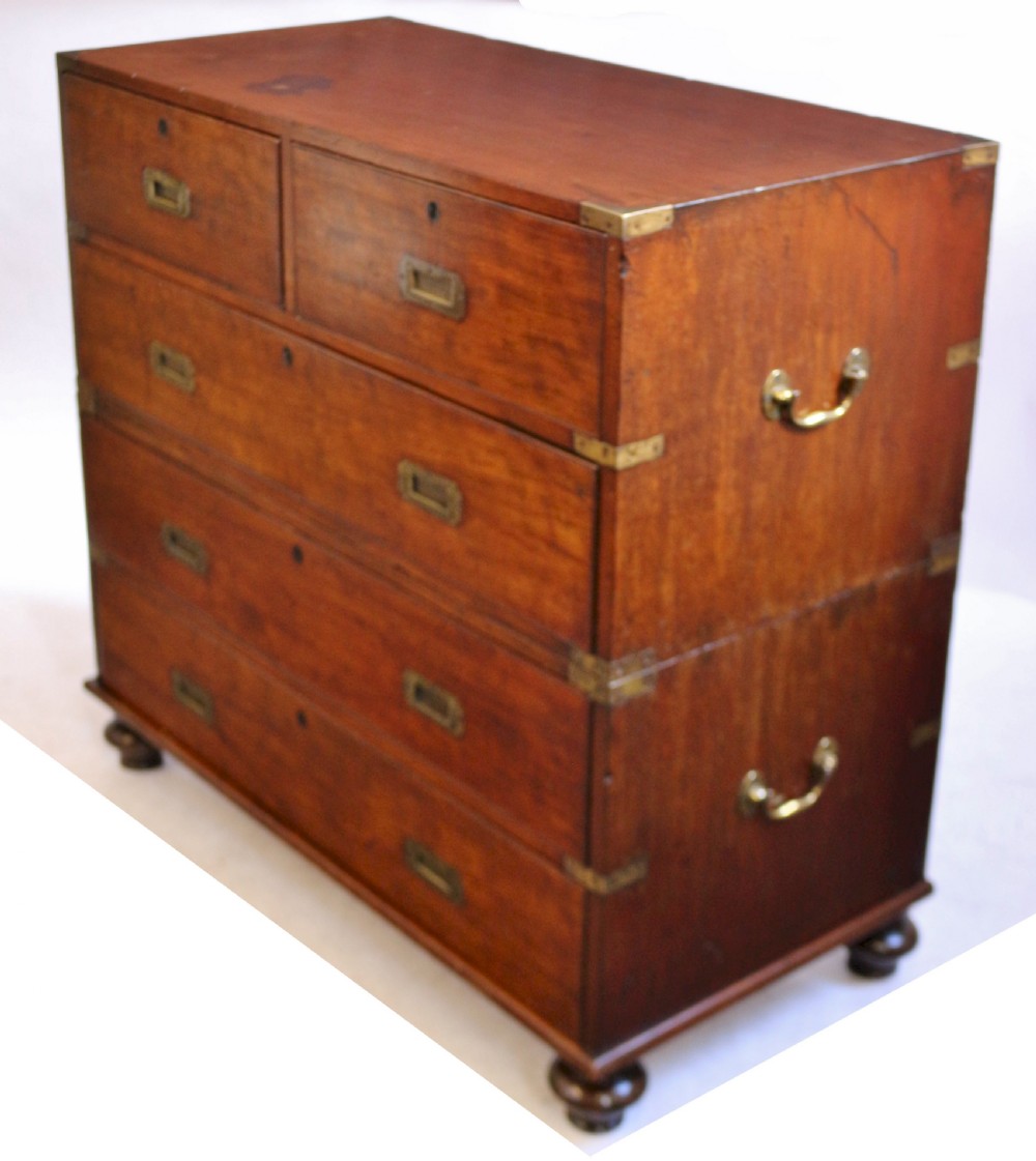 Victorian Mahogany 2 Part Military Chest View V