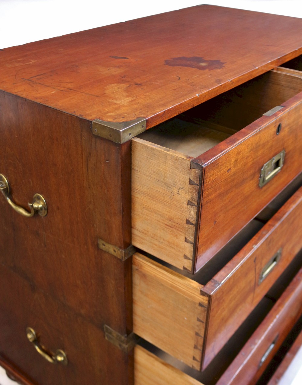 Victorian Mahogany 2 Part Military Chest View VII