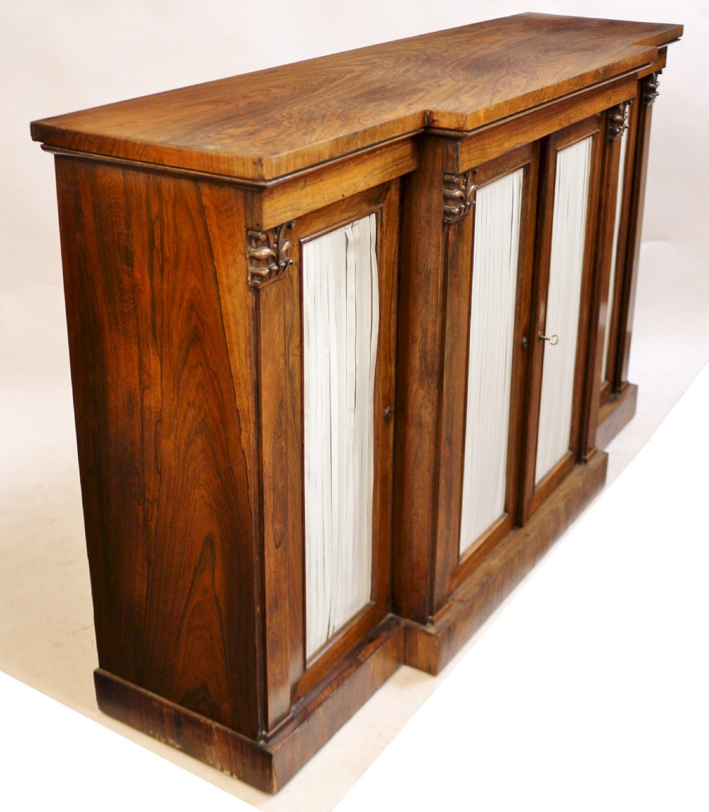 Regency Rosewood 4 Door Breakfront Side Cabinet View V