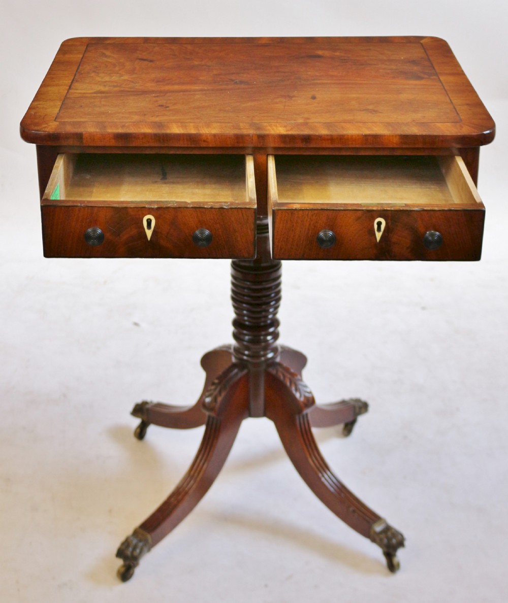 Regency Mahogany 2 Drawer Freestanding Pedestal Table View II