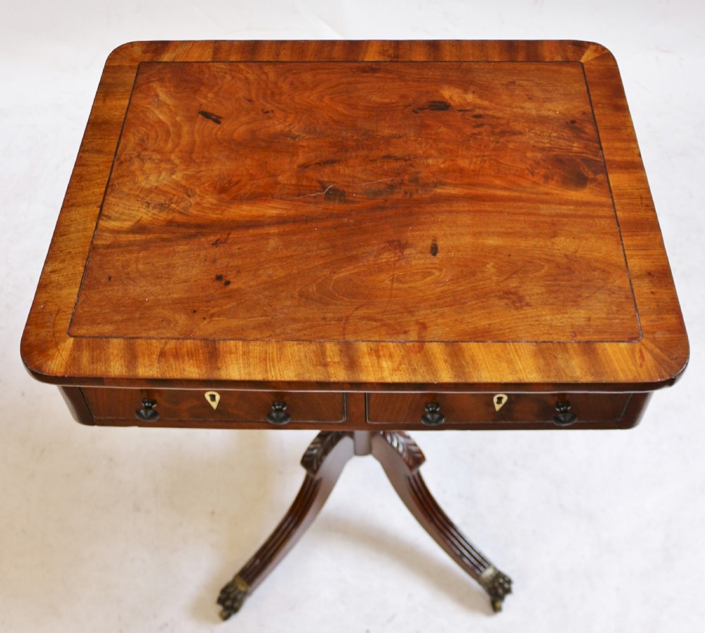 Regency Mahogany 2 Drawer Freestanding Pedestal Table View III