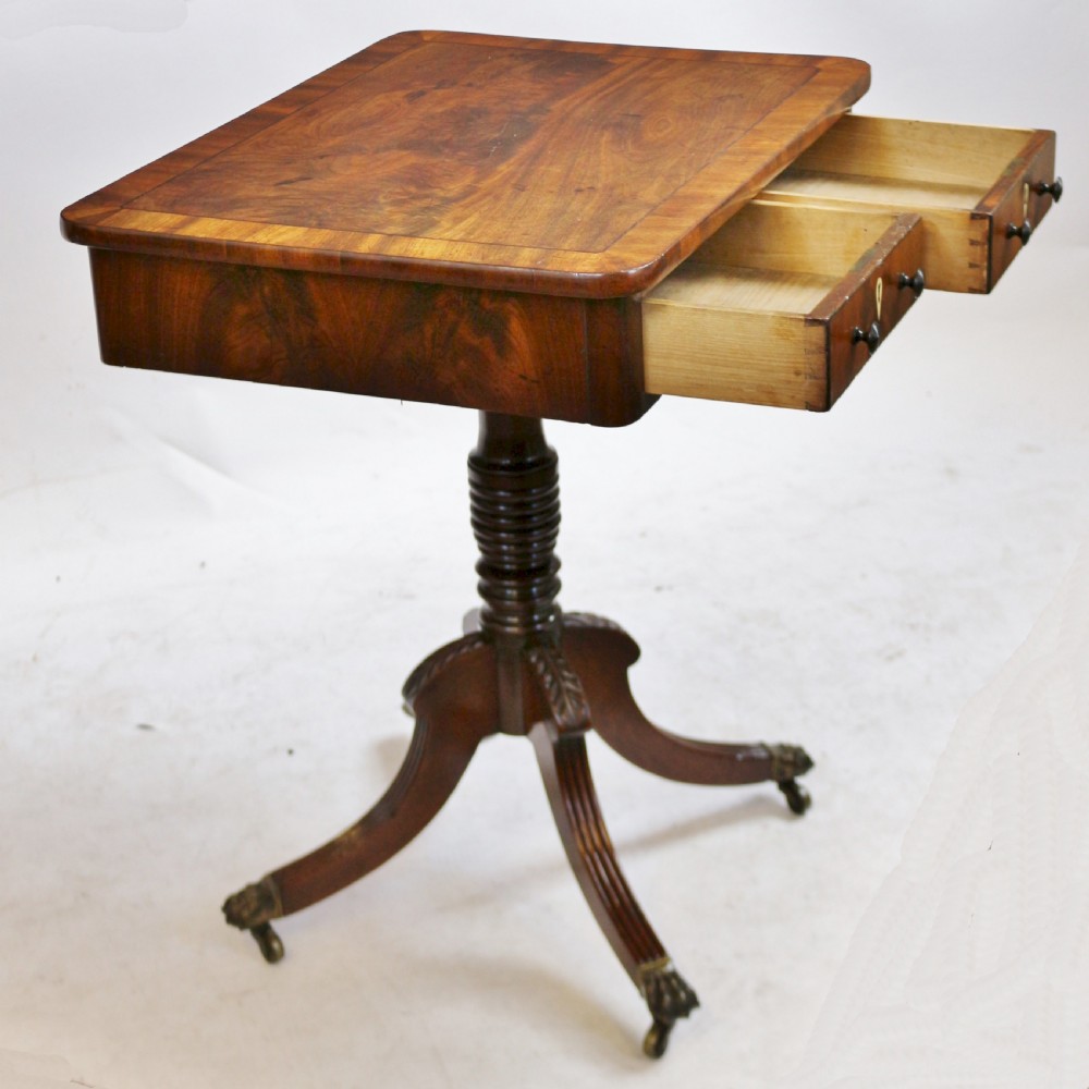Regency Mahogany 2 Drawer Freestanding Pedestal Table View IV