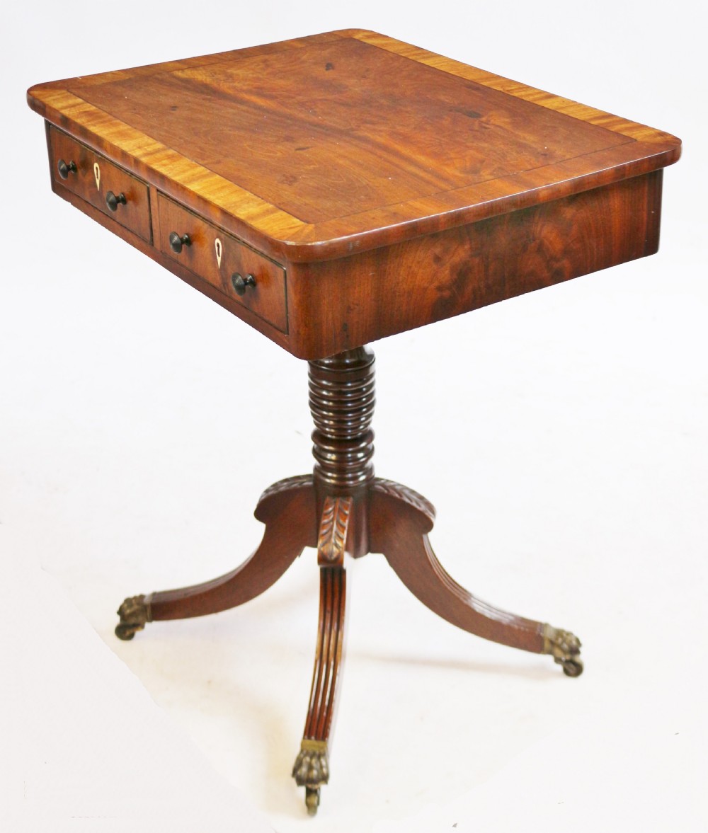 Regency Mahogany 2 Drawer Freestanding Pedestal Table View V