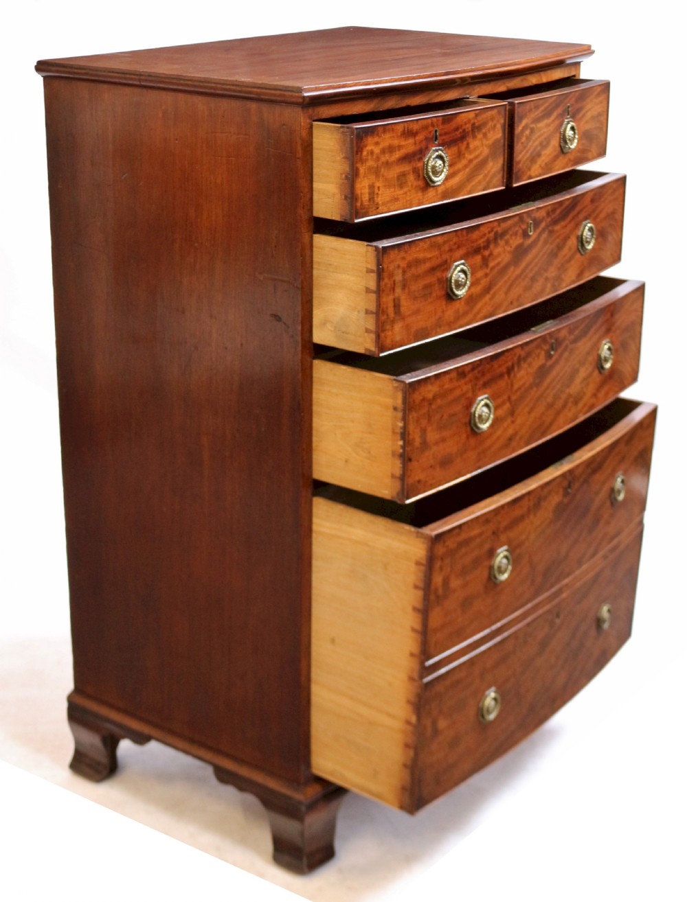George 111 Mahogany Bow Chest of 2 Short and 3 Long Drawers View III