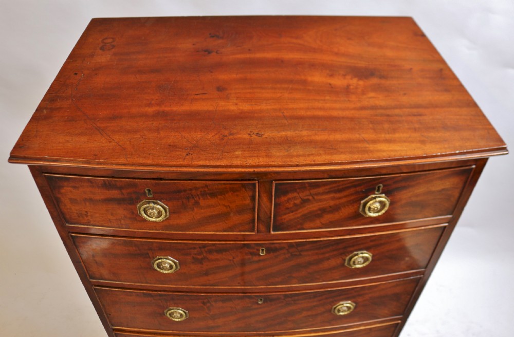 George 111 Mahogany Bow Chest of 2 Short and 3 Long Drawers View IV