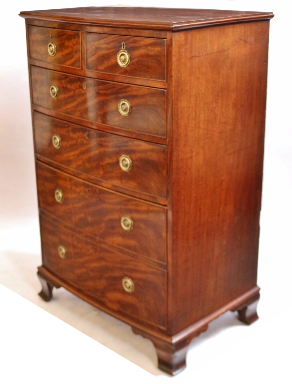 George 111 Mahogany Bow Chest of 2 Short and 3 Long Drawers View V