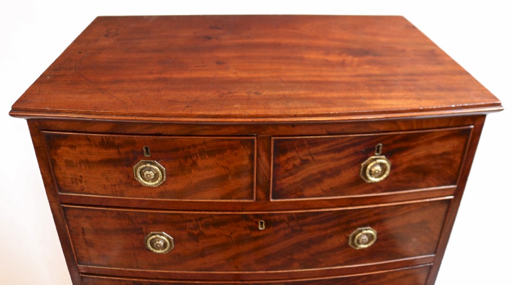 George 111 Mahogany Bow Chest of 2 Short and 3 Long Drawers View VI