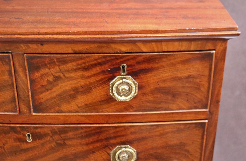 George 111 Mahogany Bow Chest of 2 Short and 3 Long Drawers View VIII