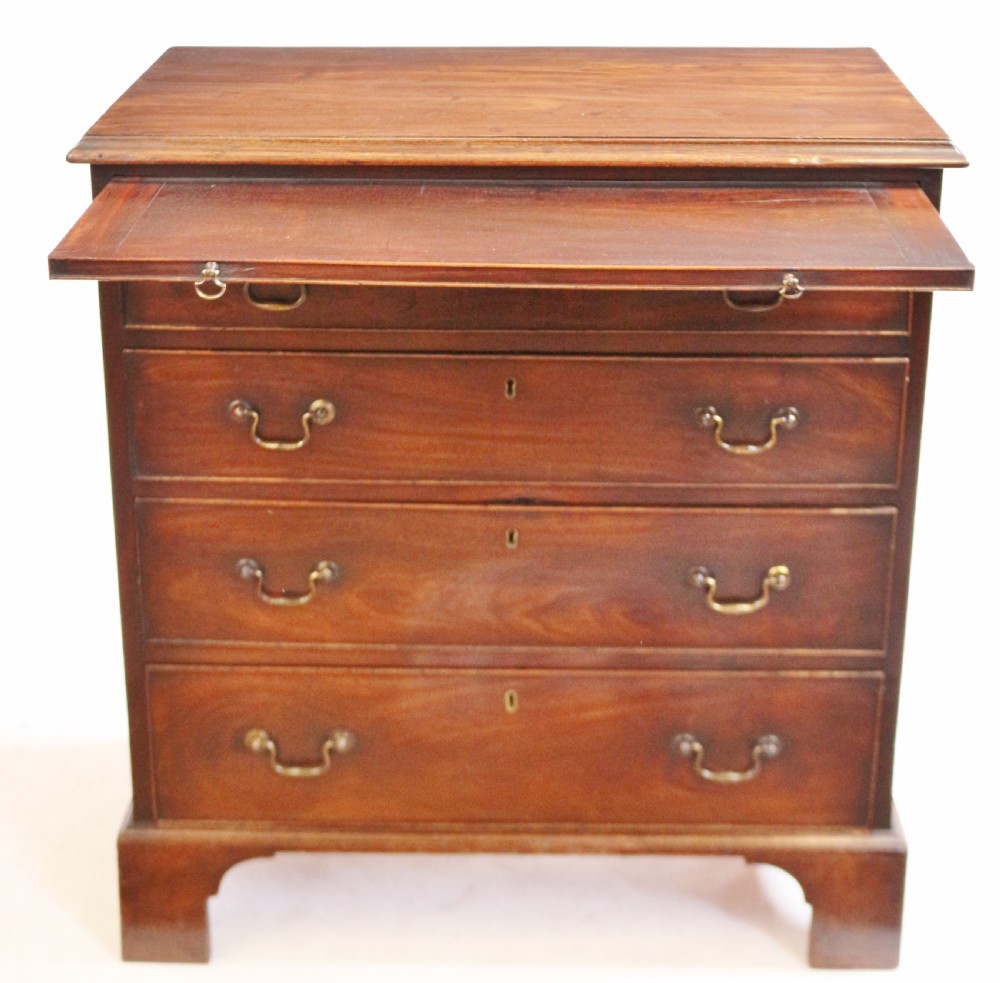 George 111 Small Mahogany Chest of 4 Long Drawers with Slide View II
