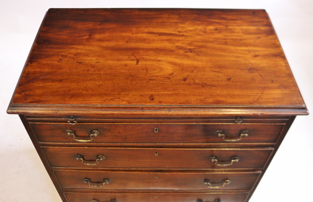 George 111 Small Mahogany Chest of 4 Long Drawers with Slide View IV