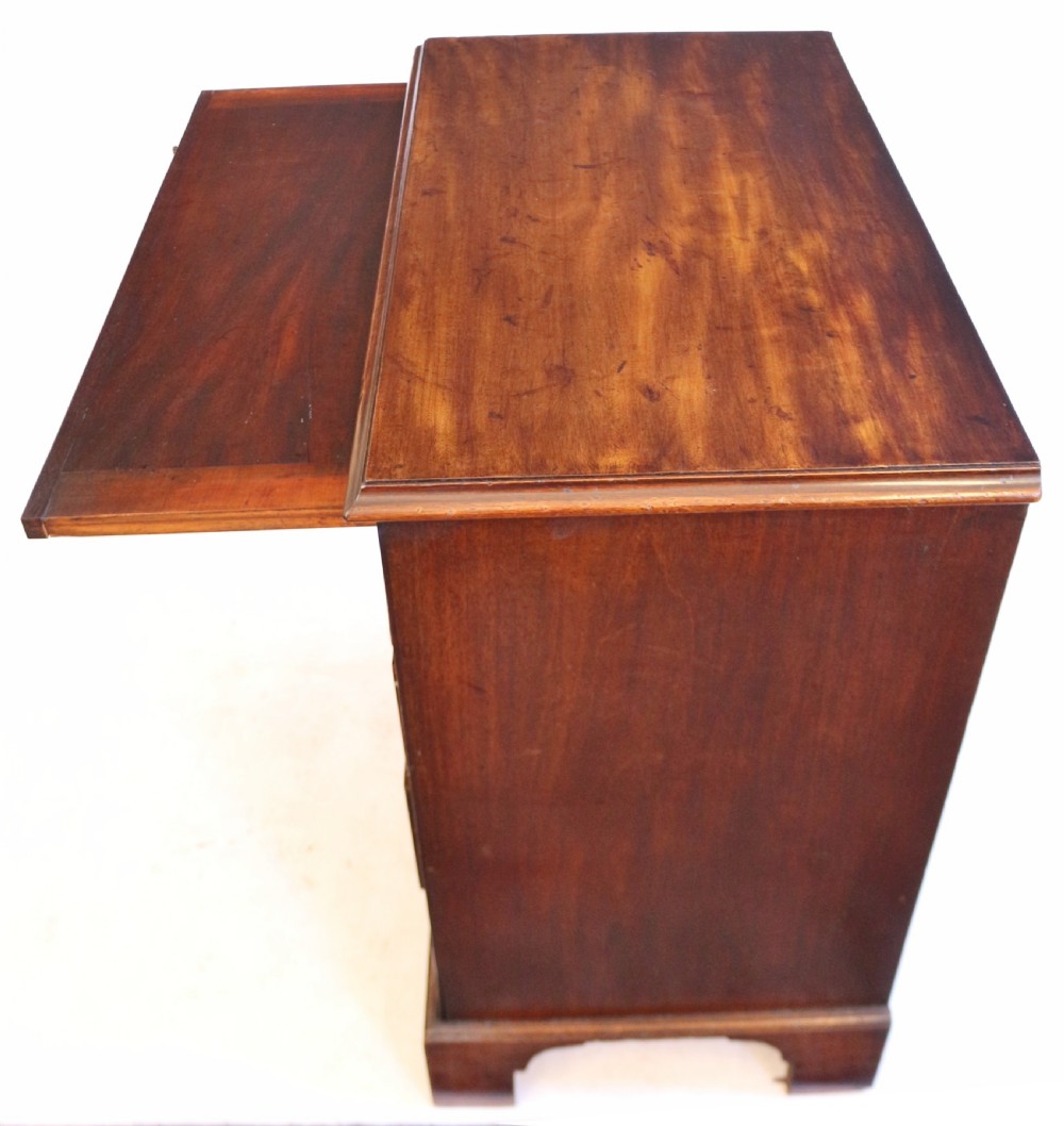 George 111 Small Mahogany Chest of 4 Long Drawers with Slide View VIII