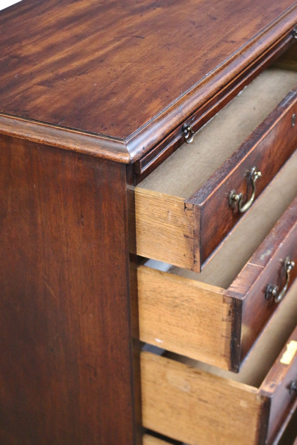 George 111 Small Mahogany Chest of 4 Long Drawers with Slide View IX