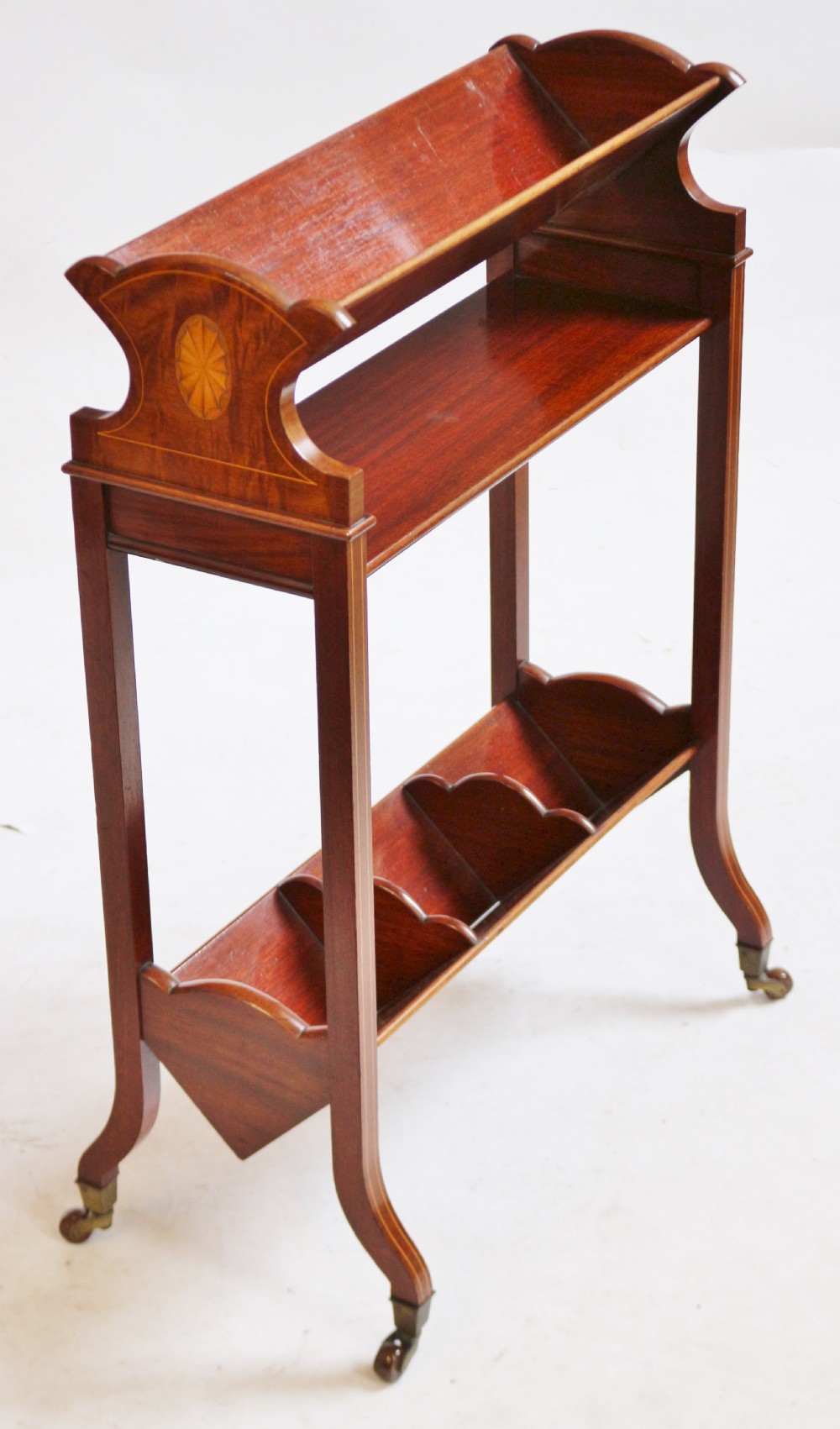 Edwardian Inlaid Mahogany Book Trough