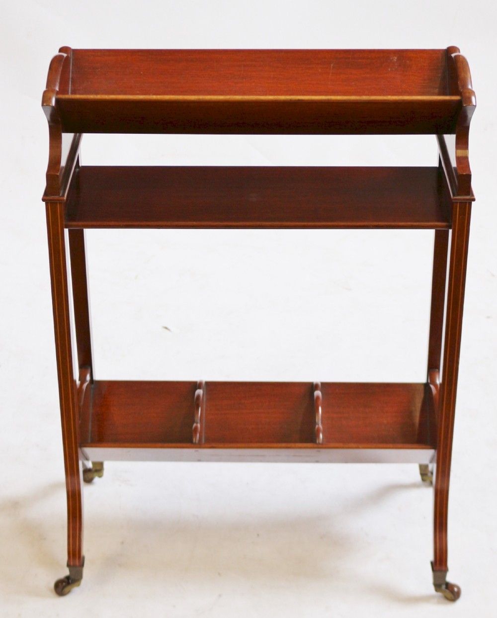 Edwardian Inlaid Mahogany Book Trough View II