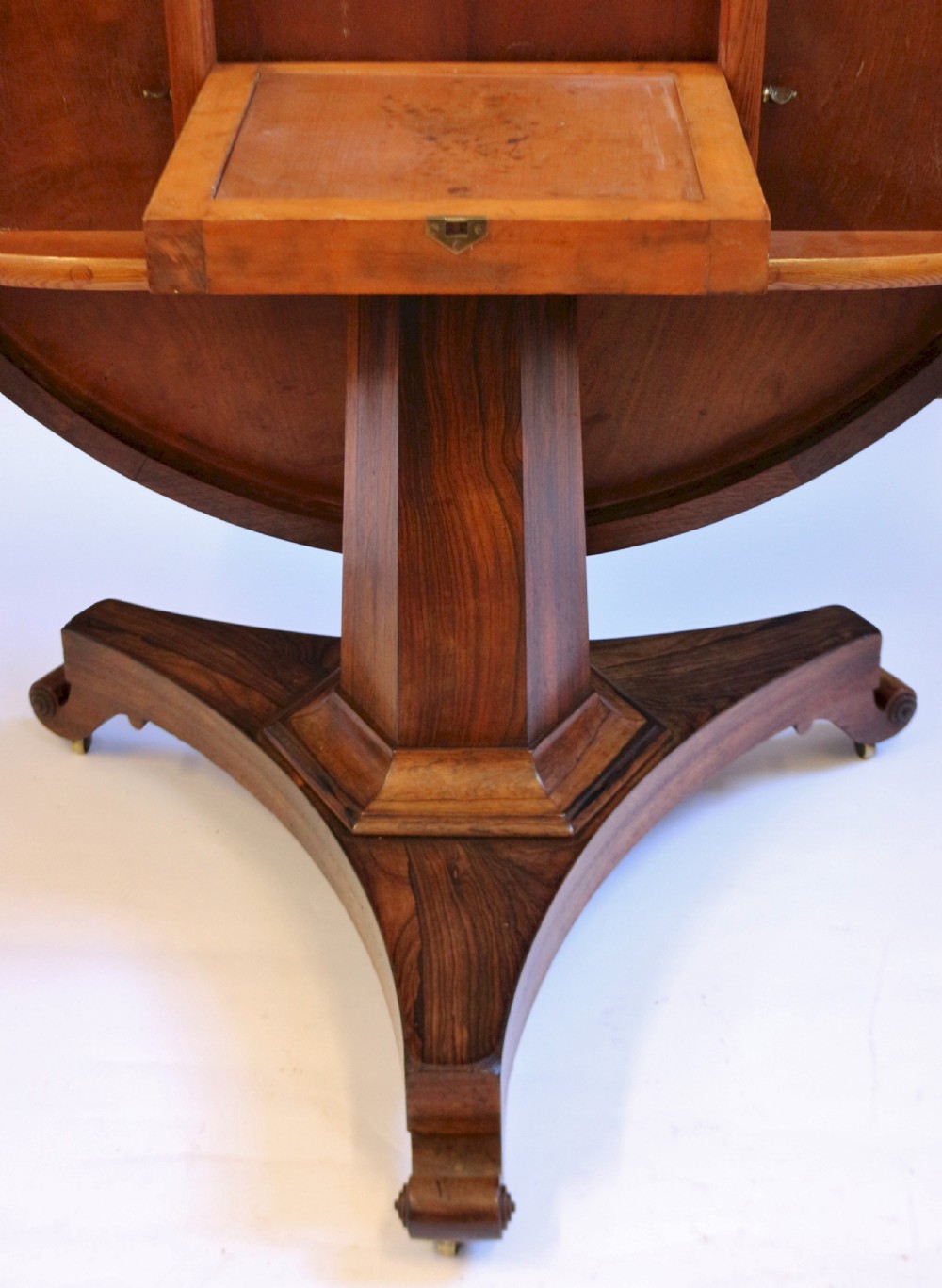 William 1V Rosewood Tilt Top Circular Pedestal Centre Table View VI
