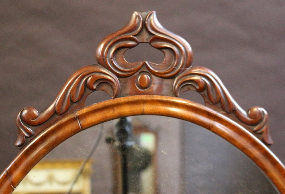 Victorian Large Oval Pedestal Swing Dressing Mirror View V
