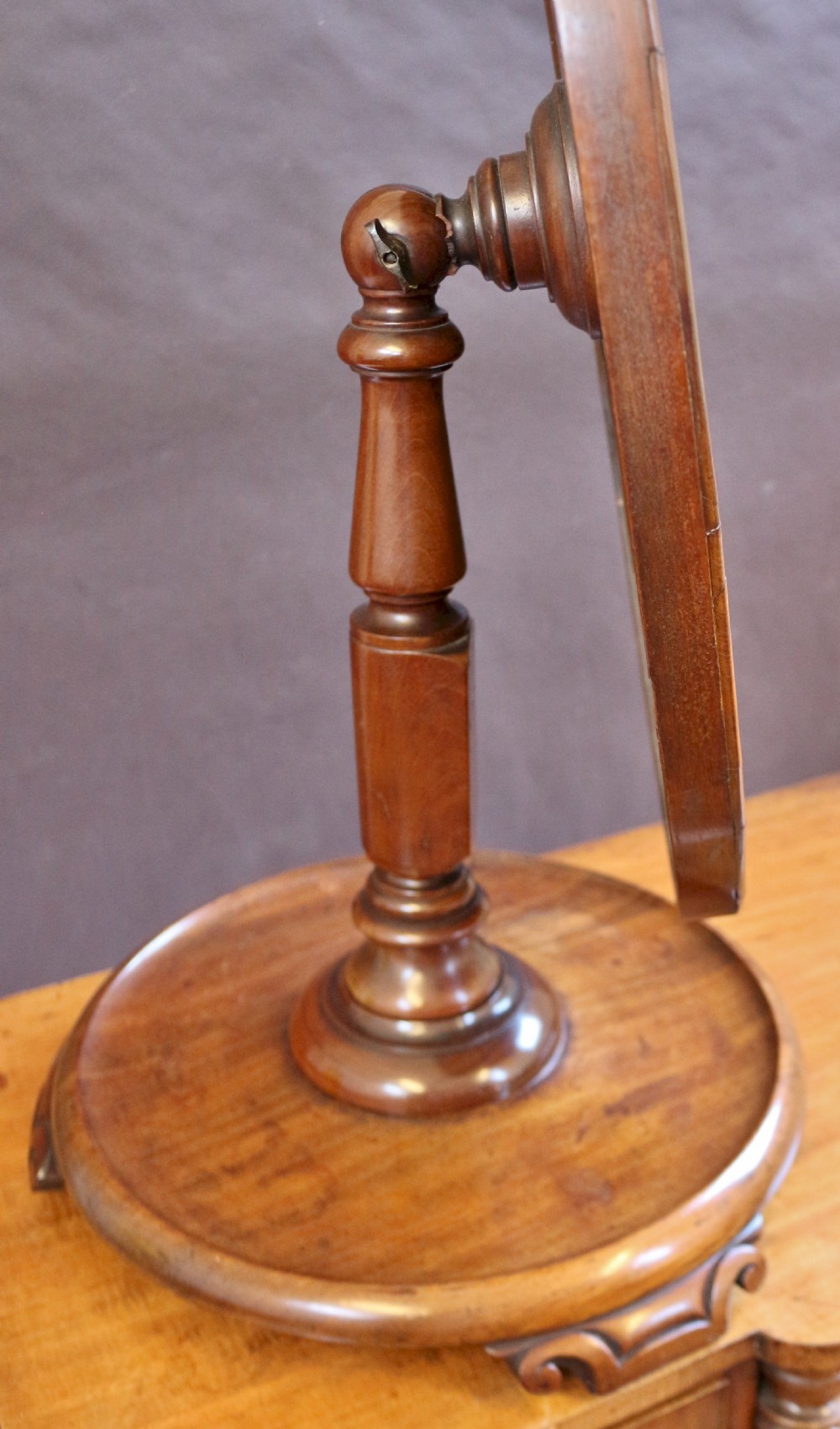 Victorian Large Oval Pedestal Swing Dressing Mirror View VII