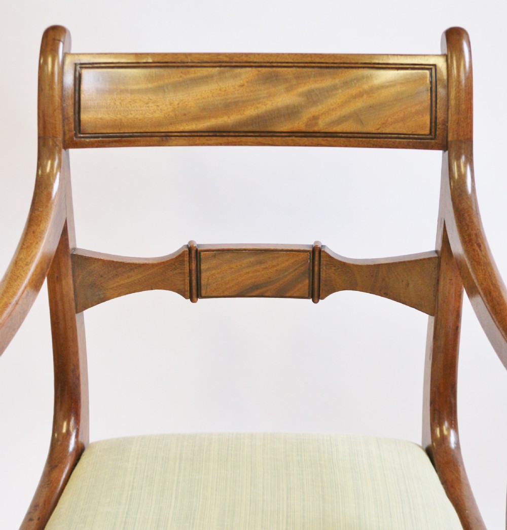 Regency  Mahogany Set of 6 & 2 Dining Chairs on Sabre Legs View VI