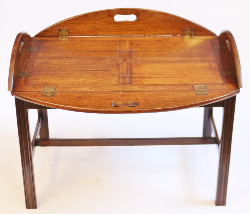 George 111 Mahogany Oval Butlers Tray with Drop Down Sides View II