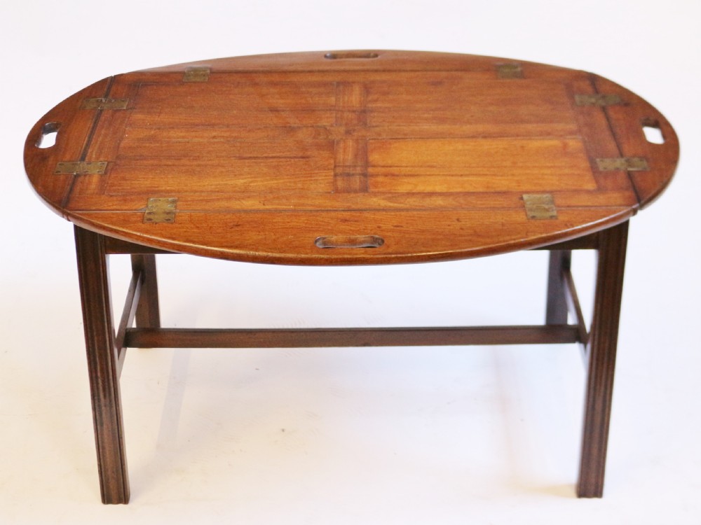 George 111 Mahogany Oval Butlers Tray with Drop Down Sides View III
