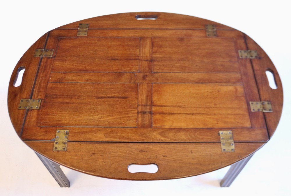George 111 Mahogany Oval Butlers Tray with Drop Down Sides View IV