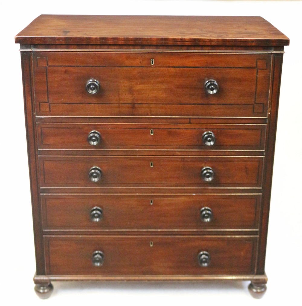 Fine Quality George IV Mahogany Secretaire Chest 