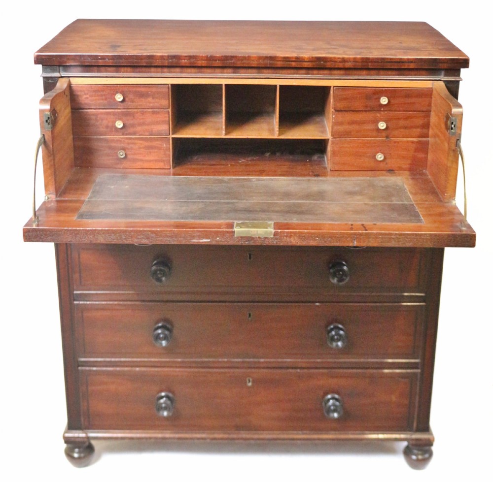Fine Quality George IV Mahogany Secretaire Chest  View II