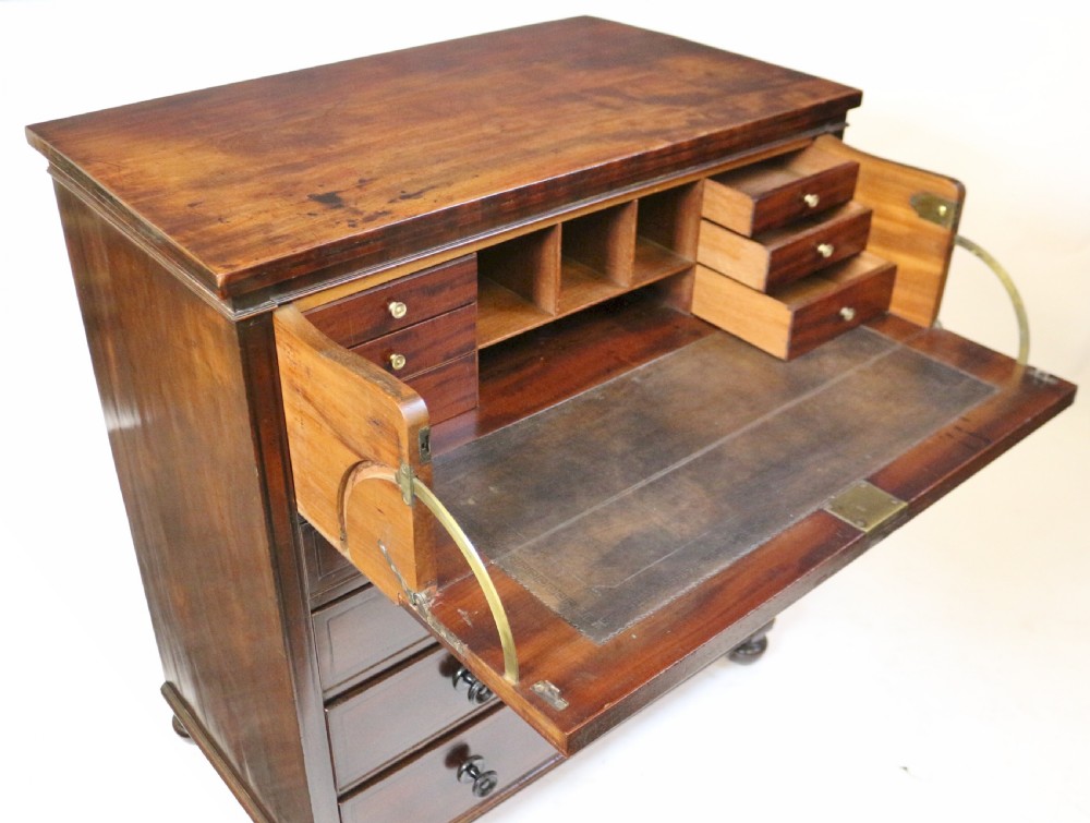 Fine Quality George IV Mahogany Secretaire Chest  View IV