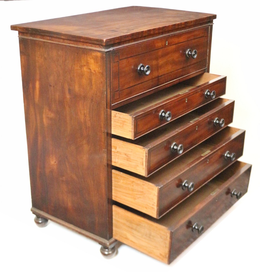 Fine Quality George IV Mahogany Secretaire Chest  View VI