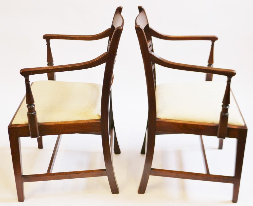 George 111 Mahogany Pair of Armchairs on Square Tapered Legs View III