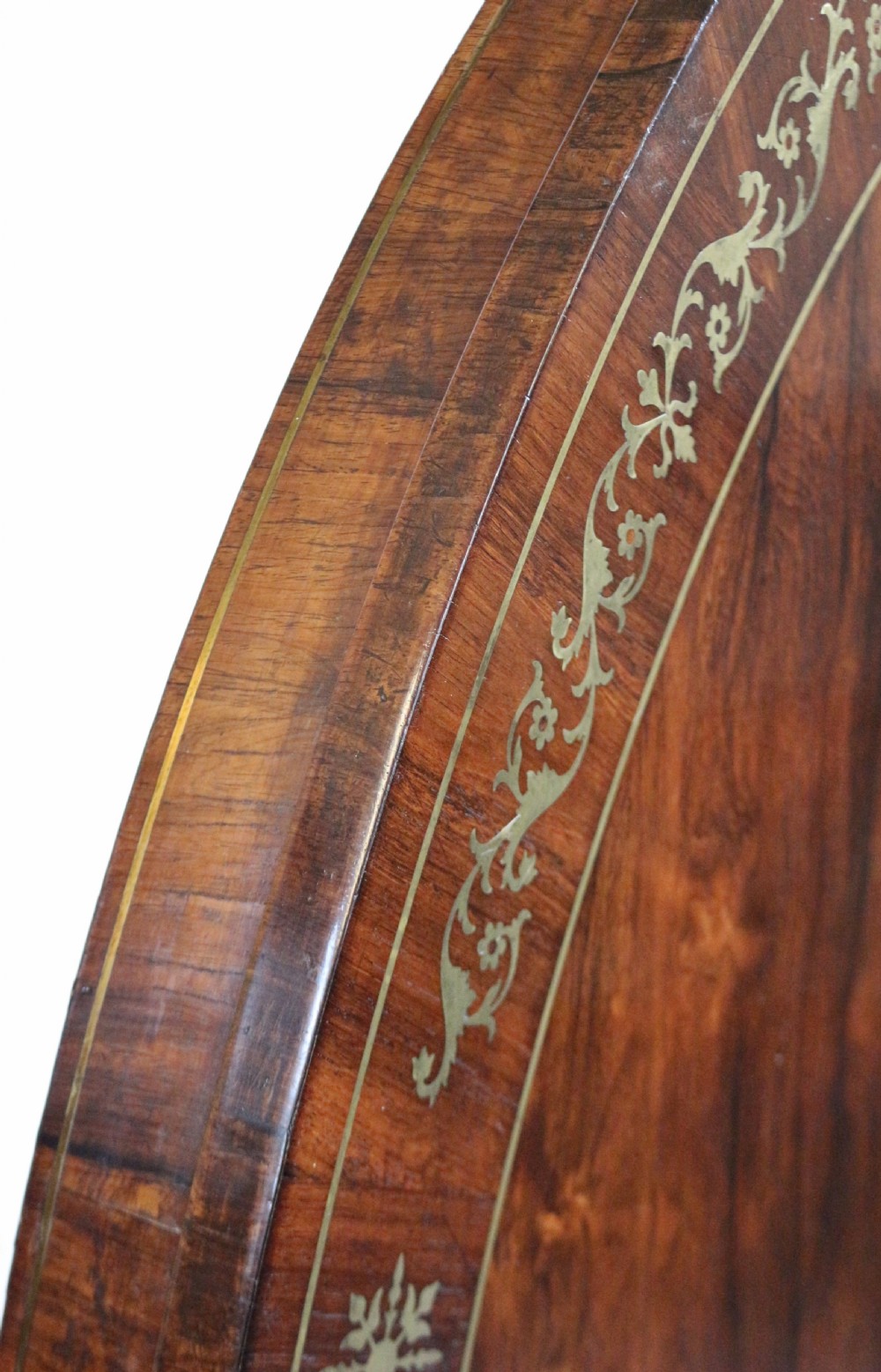Regency Rosewood Circular Brass Inlaid Pedestal Centre Table View X