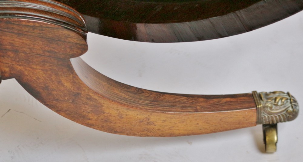 Regency Rosewood Circular Brass Inlaid Pedestal Centre Table View XI
