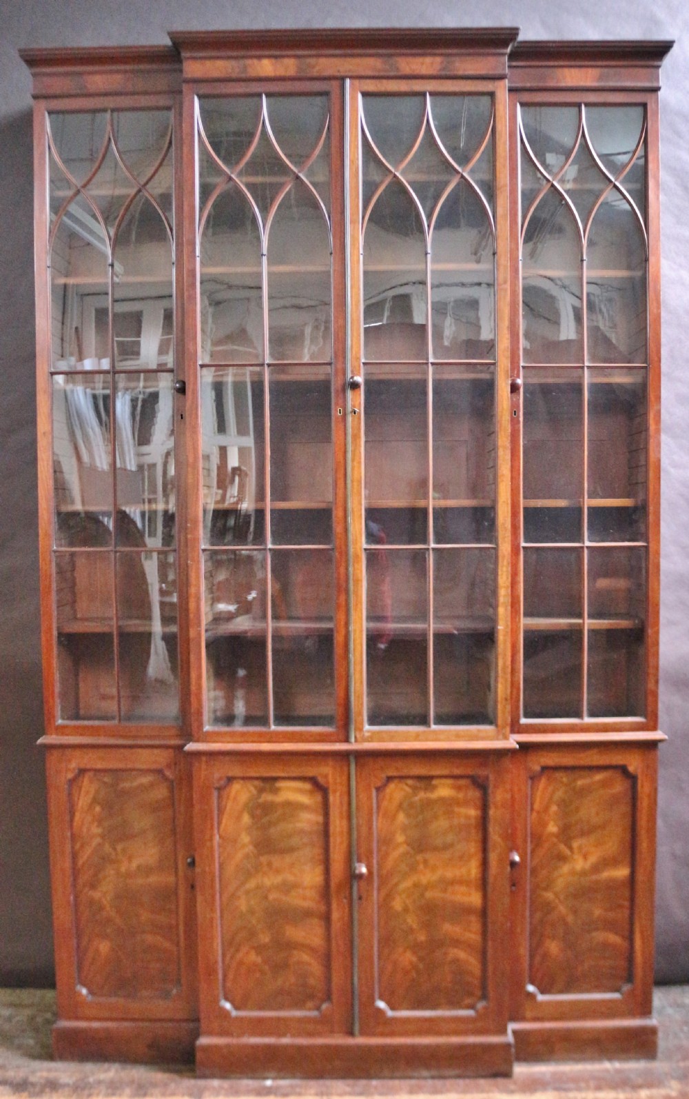 A Fine George 111 Mahogany 4 Door Breakfront Bookcase