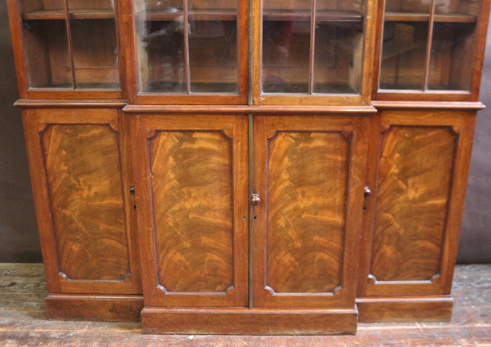 A Fine George 111 Mahogany 4 Door Breakfront Bookcase View V